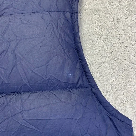 Vintage Lands End Puffer Vest Jacket Mens Large Navy Blue Goose Down Zip Up 90s - Picture 8 of 11